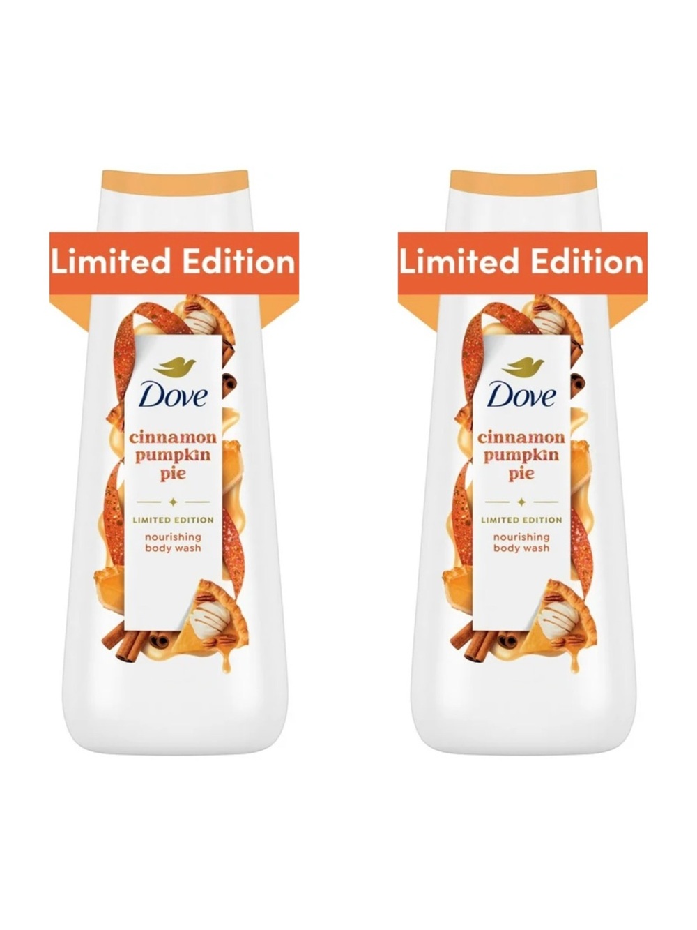 Dove Cinnamon Pumpkin Pie Body Wash Lot Limited Edition Holiday Treats NWT